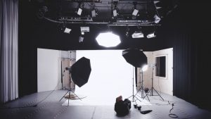 A photography studio to depict the visual description