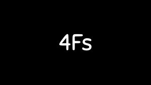 Black rectangle with 4Fs written in the middle